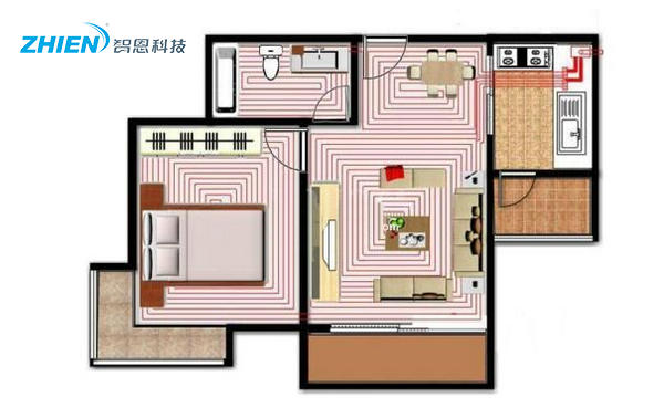 地暖安裝示意圖-最詳細(xì)圖文結(jié)合-空氣能熱泵廠家